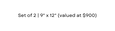 Set of 2 9 x 12 valued at 900